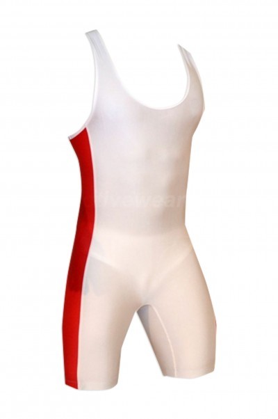 SKTF006 order a head men's swimsuit and supply sleeveless one-piece tight-fitting sportswear 90% polyester fiber +10% lycra sportswear supplier back view